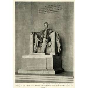  1922 Print Abraham Lincoln Daniel Chester French Statue 