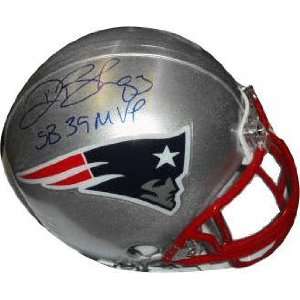 Deion Branch New England Patriots Autographed Riddell Mini Helmet with 