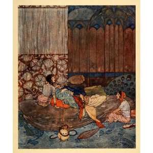  1907 Print Edmund Dulac Arabian Nights Princess Couch 