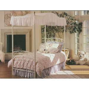  Emily Full White Head Footboard Canopy Bed