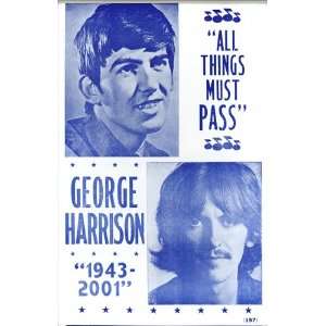 George Harrison All Things Must Pass 14 X 22 Vintage Style Concert 