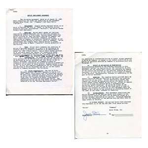  Jason Patric Autographed / Signed Solarbabies Contract 