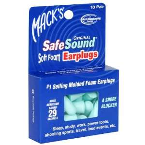  Macks Safe Sound Original Soft Foam Earplugs 10 pair 