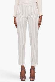 VANESSA BRUNO Striped Silk Crepe Trousers