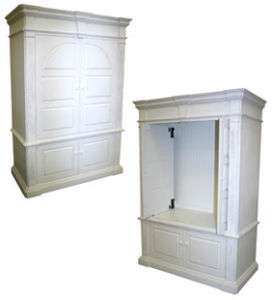 Large Arch ENTERTAINMENT CENTER Coastal Cottage Style Solid Wood 