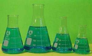 Lab Glass Erlenmeyer Flasks 50 100 125 250mL NEW  