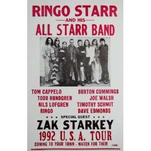  Ringo Starr and His All Starr Bands 1992 USA Tour Poster 