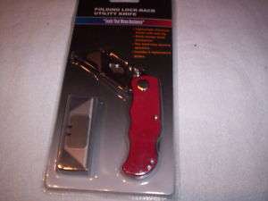 Box cutter utility knife folding lock back RED tool  