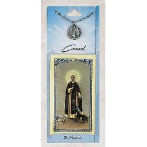 St. Luke Pewter Patron Saint Medal Necklace Pendant with Catholic 