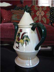   POPPYTRAIL CALIFORNIA PROVINCIAL ROOSTER COFFEE POT w/ lid  