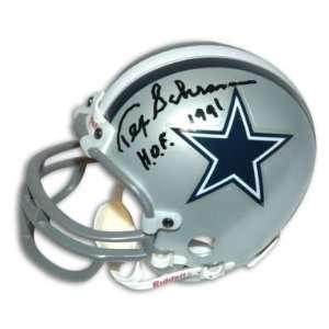 Tex Schramm Signed Cowboys Mini Helmet HOF 1991:  Sports 