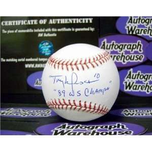 Tony LaRussa Autographed/Hand Signed Baseball inscribed 89 WS Champs