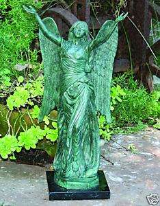 18 Bronze & Marble Garden Celestine Angel Statue  