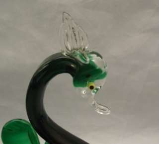 Emerald Green Murano Glass Swan Bowl~Dish  
