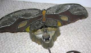 Vintage style Stained Glass Butterfly desk lamp Hand crafted ~ one of 