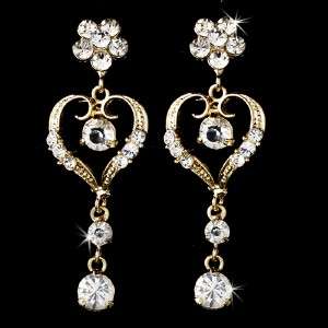 NWT Beautiful Crystal Bridal Jewelry Set Gold Or Silver  