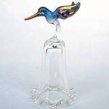 Hummingbird Blown Glass Thimble Crystal Gold Figurine  