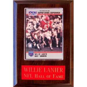  Willie Lanier 4 1/2x 6 1/2 Cherry Finished Plaque 