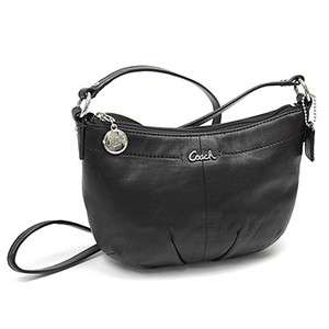 NWT Coach Black Leather Pleated Swing Pack 44735  