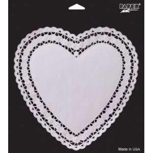    White Heart Paper Lace Doilies, 10 inch