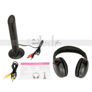   Wireless Headphone Earphone Black For MP3/MP4 PC TV CD FM Radio  