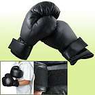 Boxing Kick Bag Black Faux Leather Gloves for Women Men