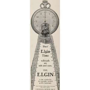  1904 Original Print Ad ELGIN Watch Train Railroad Track 