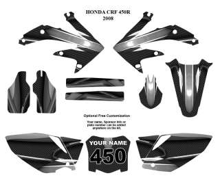 Honda CRF 450R 2008 Motocross Bike Graphic Decal Kit #5600METAL  
