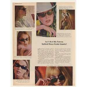  1966 Mia Farrow Foster Grant Sunglasses Photo Print Ad 