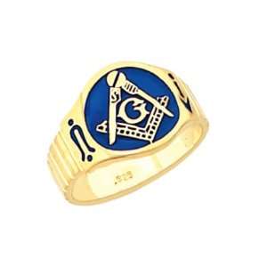   Plated Sterling Silver) Masonic Freemason Mason Ring (Size 8) Jewelry