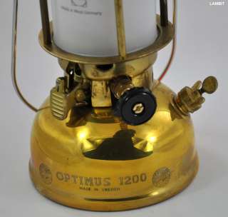 Swedish military kerosene lantern OPTIMUS 1200 (brass) with white 
