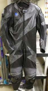 AGV Sport one piece black leather racing suit size 48 small (1274 