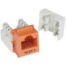 Cat.5E RJ45 110 Type Keystone Jack Orange 5 Pack