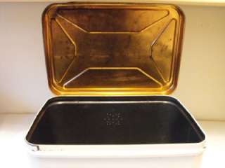 Vintage Decoware Metal Tin Bread Box Hinged Lid  