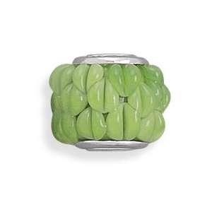  Green Textured Glass Bead: Jewelry