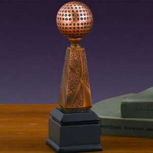  Golf Ball Bronze Finish Statue with Base, 10.5 inches H 