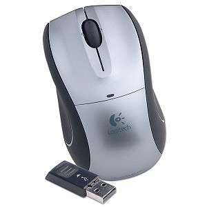 Logitech V450 3 Button Wireless Laser Scroll Wheel Mouse (Gray/Black)