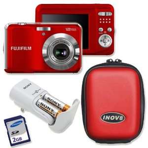 com Fuji Finepix AV120 Red 12mp Digital Camera Bundle Including Inov8 