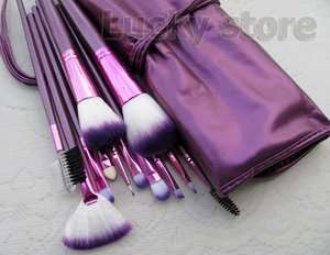 12PCS Purple make up kit soft makeup brushes makeup brush set with 