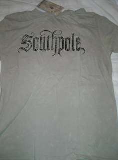 Mens Southpole T Shirt Black Bling Beaded Logo L New  