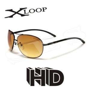 XLOOP Sunglasses Aviator Mens HD Vision Lens Black  