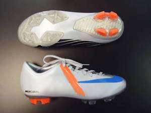 Nike Womens Mercurial Miracle FG Platinum/Blue Size 5.5  