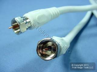 Leviton White 25 Ft Coaxial Video Cable F Type RG6 078477385487  