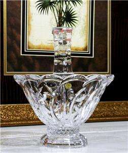 CRYSTAL GLASS FOOTED HANDLED BASKET BOWL Bohemia Leaded Crystal vase 