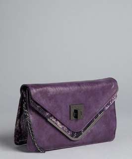 BCBGeneration lavender faux leather doubled envelope shoulder bag