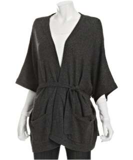 BCBGMAXAZRIA charcoal knit oversized belted cardigan sweater
