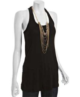 Casual Couture by Green Envelope black jersey racerback necklace tank 