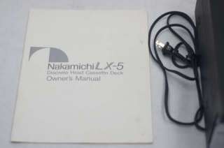 Nakamichi model LX 5 Discrete Head Cassette Deck & Owners Manual 