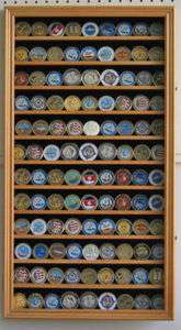 Large 108 Military Challenge Coin Display Case Cabinet  