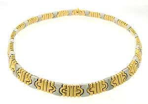   BULGARI Parentesi Necklace Yellow Gold & Stainless Steel 16 Inches